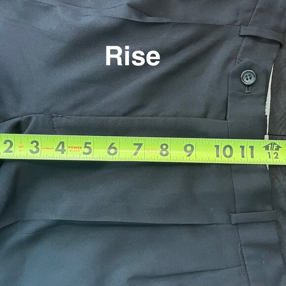 Bolzano Black Dress Pants Mens 32R Flat Front Classic Fit Business Formal Slacks - Picture 6 of 8